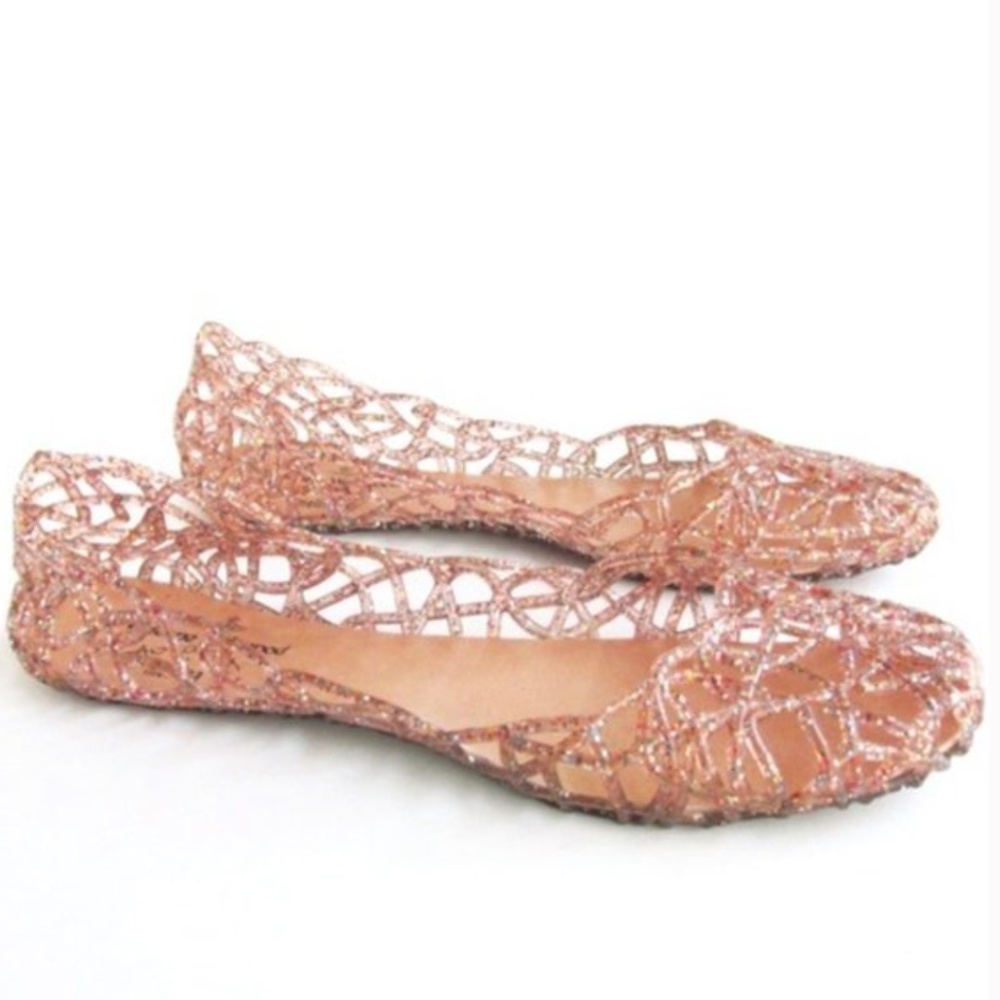 Melissa X Vivienne Westwood Anglomania Glitter Pink Sparkle Jelly Flats